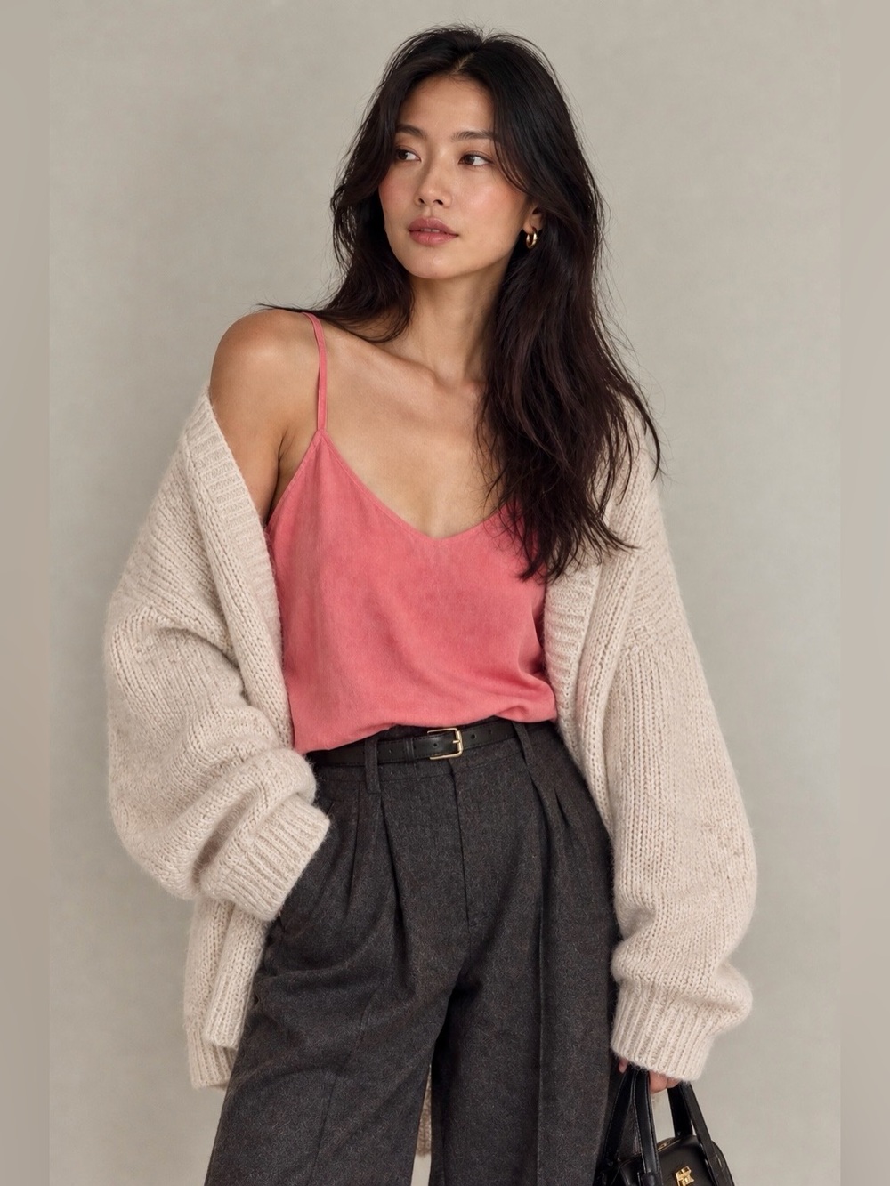 Aritzia/Wilfred Coral Pink 100% Silk V-Neck Camisole Women’s Small